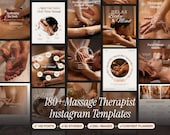 Massage Therapist Instagram Templates Canva | Spa Wellness Social Media Kit | Holistic Esthetician Marketing | Editable Posts & Stories