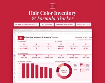 Inventarliste für Friseursalons | Bestandsverfolgung für Haarfarben | Google Sheets-Vorlage