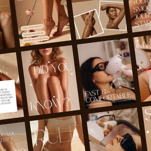 Laser Hair Removal Instagram Templates | Medspa Social Media Posts (Canva) image 2