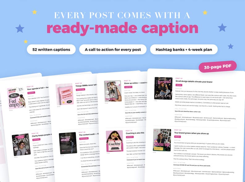 Pink Coach Instagram Templates, Editable Canva Posts, Stories and Captions bild 6