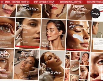 MedSpa Instagram-Vorlagen | Botox- und Filler-Posts für Canva (Digitaler Download)