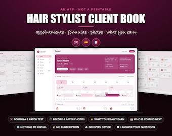 Hair Stylist Client Book | Appointment Tracker, Formula Log (Digital)