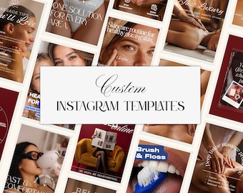 Custom Instagram Templates for Beauty Business | Canva Social Media Posts, Stories