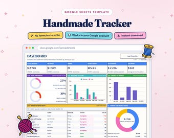 Handmade Business Tracker | Google Sheets Bestell-, Lager- und Gewinnrechner (Digitaler Download)