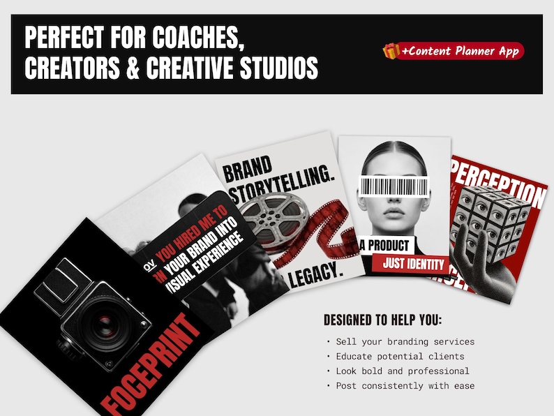Business Coach Instagram Templates: Brutalist Social Media Kit (Digital Download) image 3