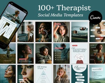 Modelli Instagram per terapisti, pacchetto Canva per i social media dedicati alla salute mentale
