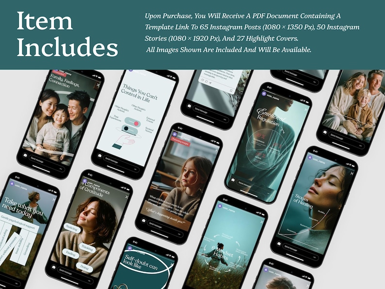 Therapist Instagram Templates, Mental Health Canva Posts, Psychology Social Media Kit bild 2