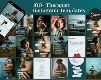 Therapist Instagram Templates, Mental Health Canva Posts, Psychology Social Media Kit