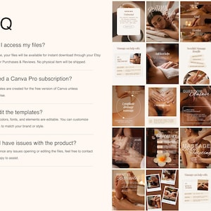 FAQ, How do I access my files?, Do I need a Canva Pro subscription?, Can I edit the templates?, and What if I have issues with the product?