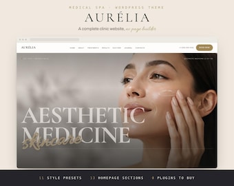 Aurelia WordPress-Theme, Klinik-Website, 11 Designs, kein Page Builder