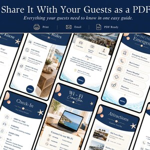 Airbnb Welcome Book Canva Template | Editable Guest Guide for Short Term Rental (Digital Download) image 2
