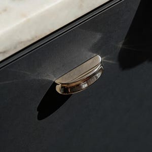 Brass Crescent Moon Drawer Knob, Titanium Silver Handle For Dresser