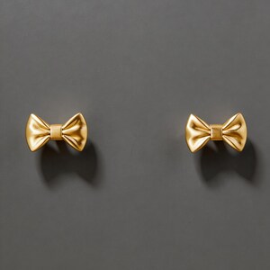 Bow Dresser Knob - Girl Drawer Handle, Brass Chest Knobs