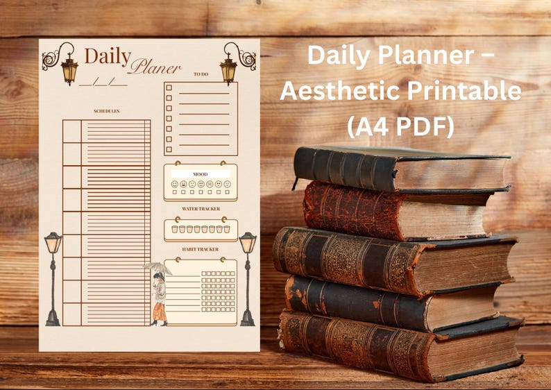 Daily Planner Printable A4 Aesthetic Day Schedule to Do Habit Tracker ...