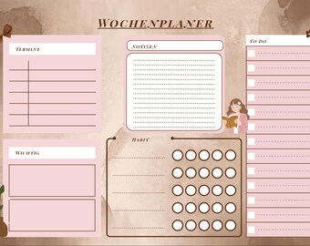 Minimalist Weekly Planner – A4 Printable PDF | Weekly Planner Template | To-Do & Notes | Instant Download