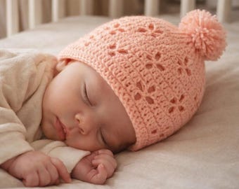 Patrón de gorro de crochet Vintage Vibes en PDF