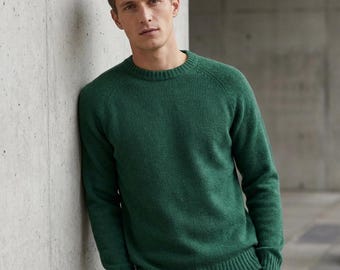 Patrón de suéter de punto para hombre, sin costuras, con hombros caídos, de lana acogedora (PDF)