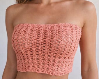 Patrón de crochet para top sin tirantes de encaje en PDF