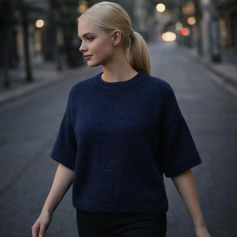 Top Down Knit T Shirt Pattern PDF XXS 4XL image 2