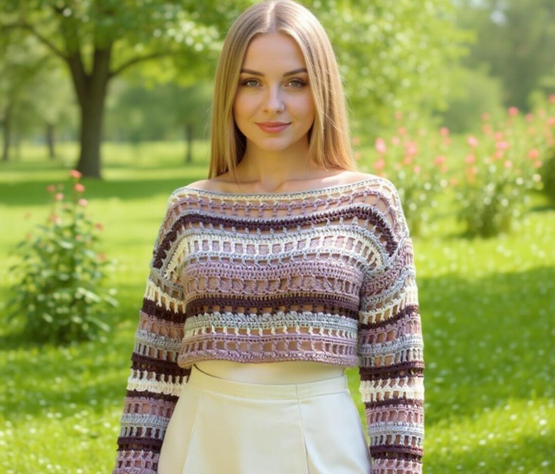 Woodland Pixie Crochet Top Pattern PDF – Boho Striped Crop - Etsy