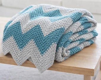 Patrón PDF de manta de crochet en zigzag