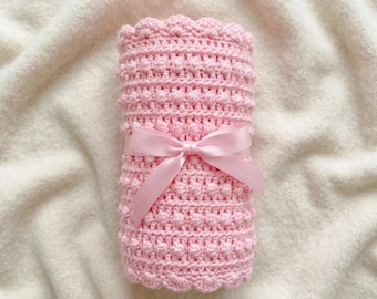 Patrón de manta de bebé a crochet, textura de punto de baya, regalo fácil (PDF)