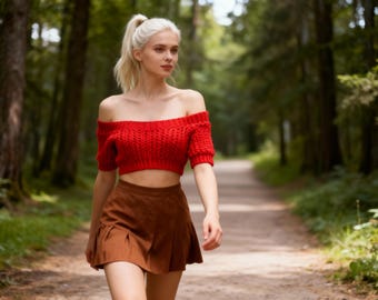 Off Shoulder Knit Crop Top Pattern PDF