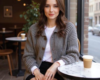 Brioche Knit Jacket Pattern – Top Down PDF