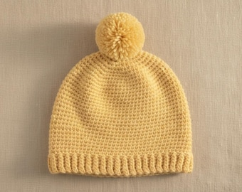 Baby Pom Pom Beanie Crochet Pattern PDF