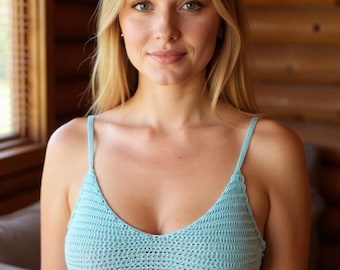 Crochet Balcony Bralette Pattern PDF – Support Band Cotton Crop Top