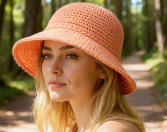Straw Crochet Bucket Hat Pattern PDF