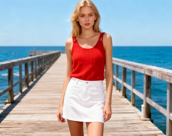 Basic Knit Tank Top Pattern PDF – Seamless Look Summer Tee