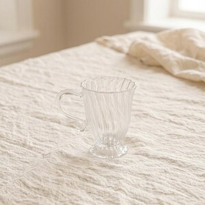 Retro British Heat Resistant Glass Tea Cup Vintage Style Coffee Mug Afternoon Tea Glassware image 2