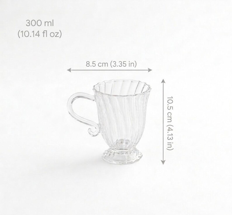 Retro British Heat Resistant Glass Tea Cup Vintage Style Coffee Mug Afternoon Tea Glassware image 6