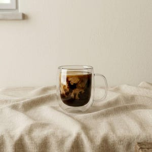 Doppelwandige Borosilikatglas-Kaffeetasse - 350ml