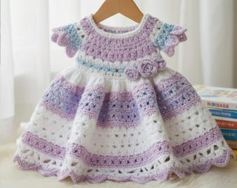 Patroon gehaakte jurk babymeisje | Jurk in vintagestijl (digitale download)