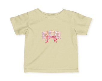 EASTER arch with ribbon Infant Tee | pastel pink yellow baby shirt
