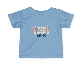 Infant Spring Vibes Tee | Pastel Flowers, Baby Cotton Shirt