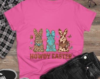 Howdy Easter bunny trio T-Shirt | Easter bunnies, leopard and turquoise patterns
