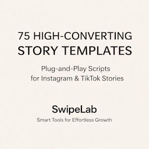 75 högkonverterande storymallar för Instagram och TikTok – Färdiga för dig Story-skript för sociala medier för kreatörer Digital nedladdning