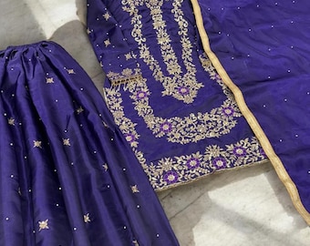 Abito da festa pakistano, salwar kameez viola con dupatta per donna, abito sharara, abiti pakistani, top palazzo, abito etnico indiano, già pronto