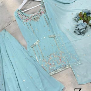duck egg blue asian dress Duck Egg Floral Satin Wrap Frill Dress  AX Paris