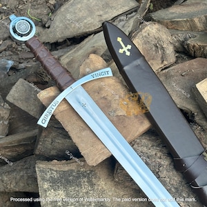 The Faithkeeper Sword of Knights Templar Replica Handmade Medieval Sword With Scabbard Knight Templar Medieval Anniversary Gifts For him