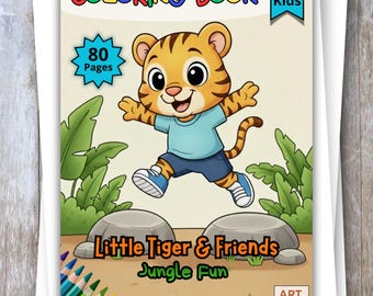 Jungle Animals Coloring Book – 80 Kids Pages (PDF + PNG)
