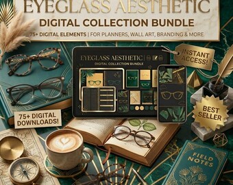 Eyeglasses Clipart Digital Bundle Glasses Illustrations Printable Sunglasses Reading Glasses Craft Planner Scrapbooking Design