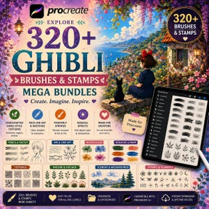 320+ Ghibli Procreate Brushes Mega Bundle (Digital Download)