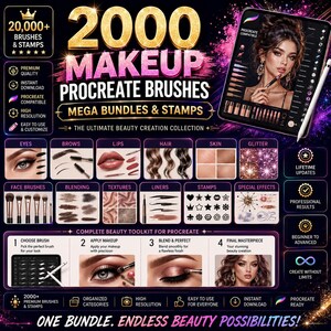 2000+ Procreate Makeup Brushes Bundle (Digital Download)