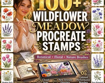 Wildflower Stamp Set: Botanical Floral Clipart Bundle (Digital Download)