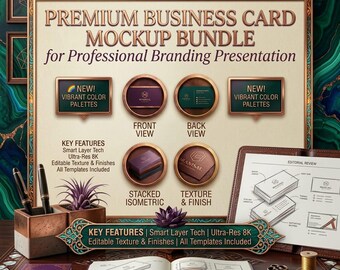 Business Card Mockup Bundle: Realistic Branding Presentation (Digital Download)