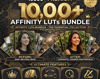 1000+ Affinity LUTs Bundle | Cinematic Color Grading Presets (Digital Download)